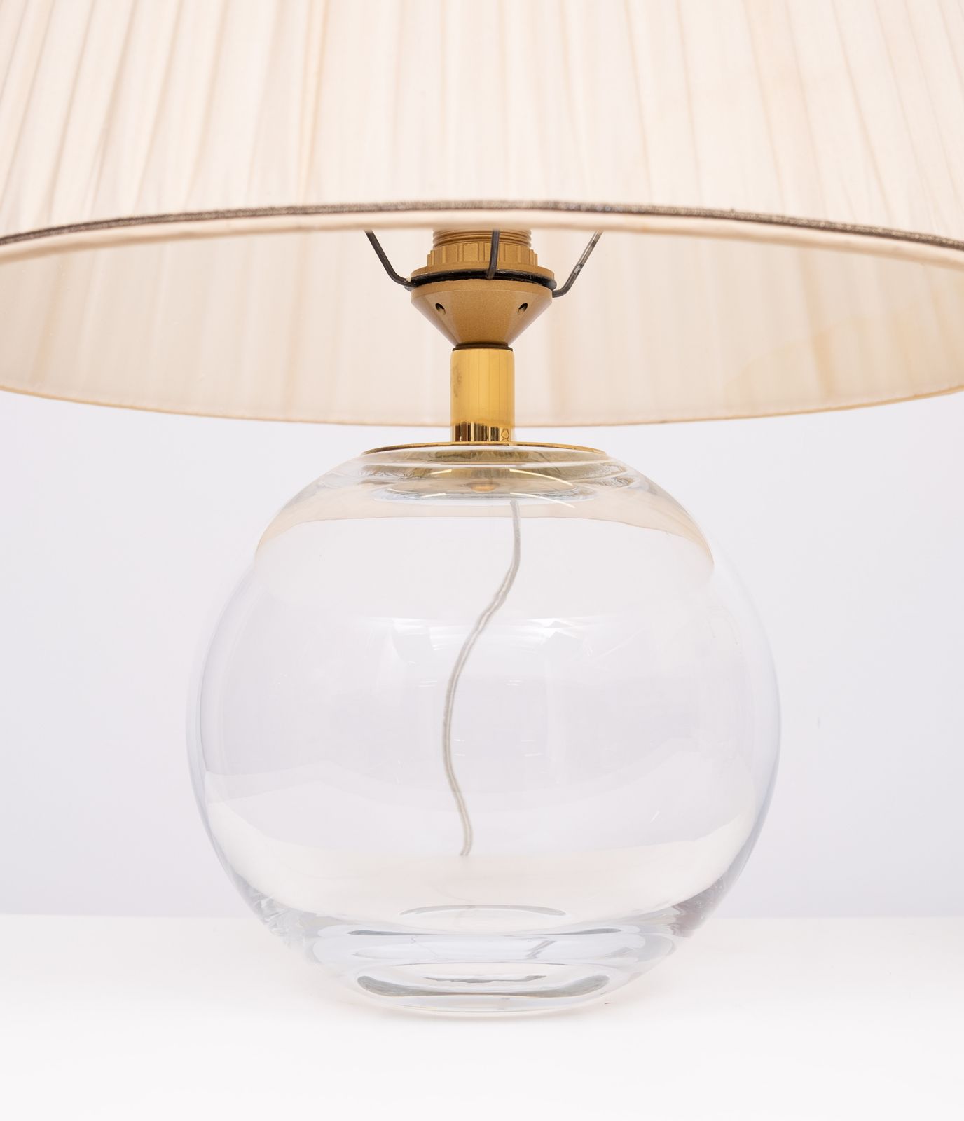 photo furniture Stunning Set Glass Ball Table Lamps 1970s France