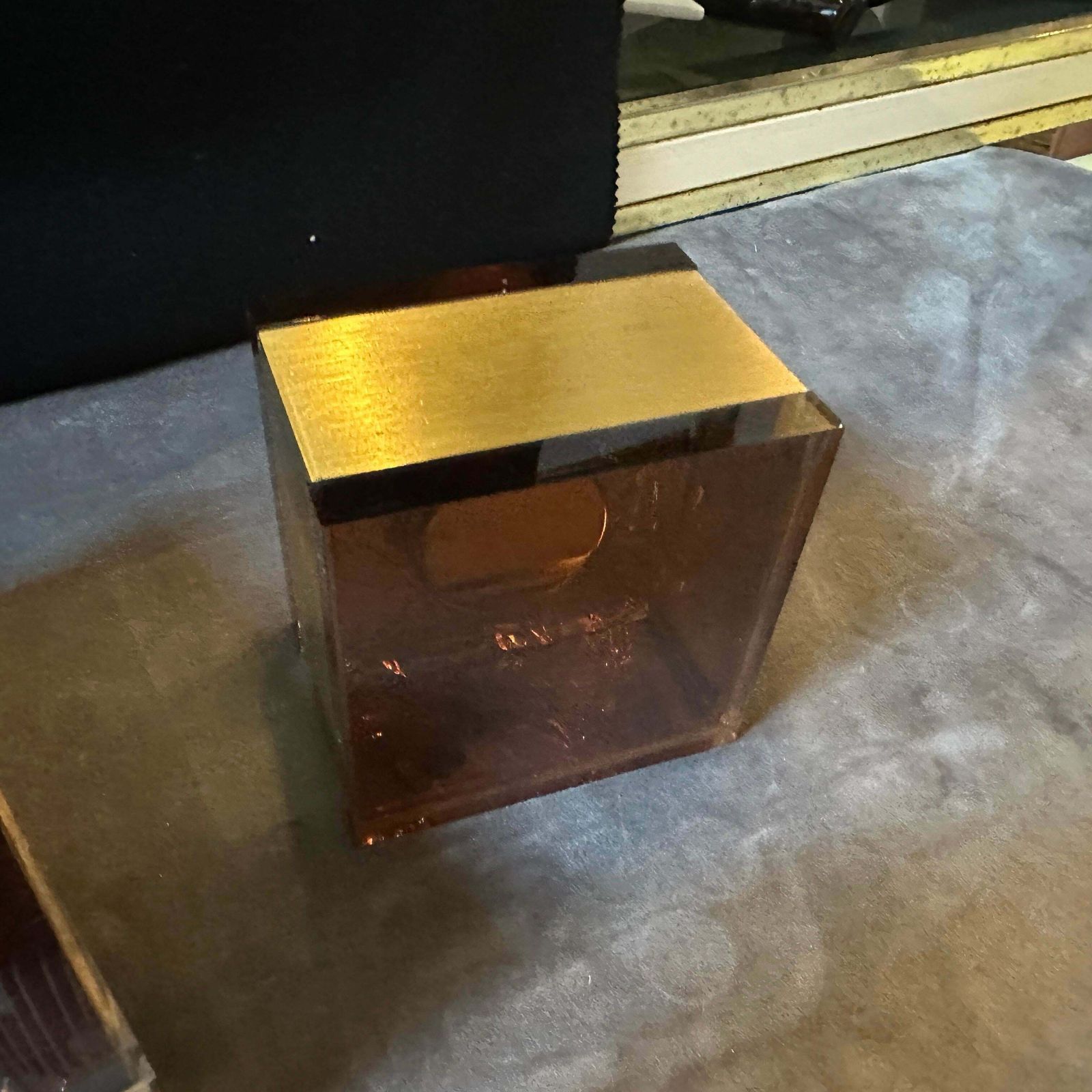 Home Decor 1970s Mid Century Modern Brass And Fake Tortoiseshell Lucite Italian Smoking Set photo