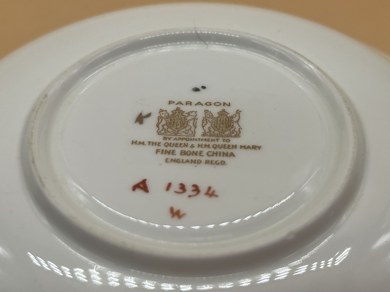 Paragon China Double Warranty Queen Mary Black And Gold With Pink Chintz Centre Tea Cup And Saucer Duo. No. 1334. photo vinterior