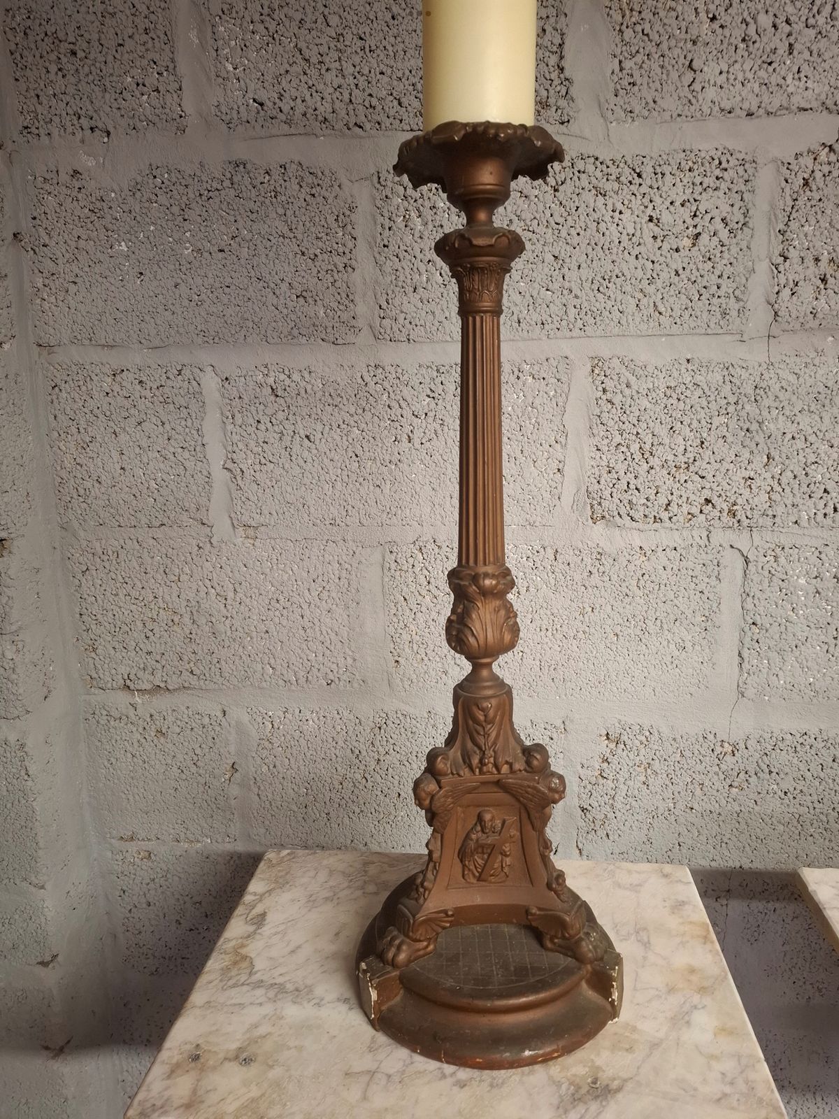 18th Century Italian Bronze Altar Candle Sticks photo vinterior