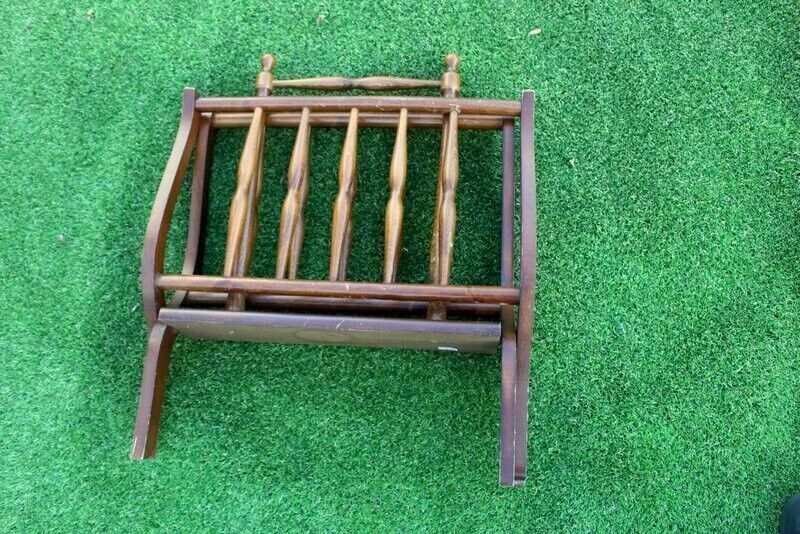 Vintage Mid Century Hout Magazine/ Newspaper Rack From Paris photo furniture