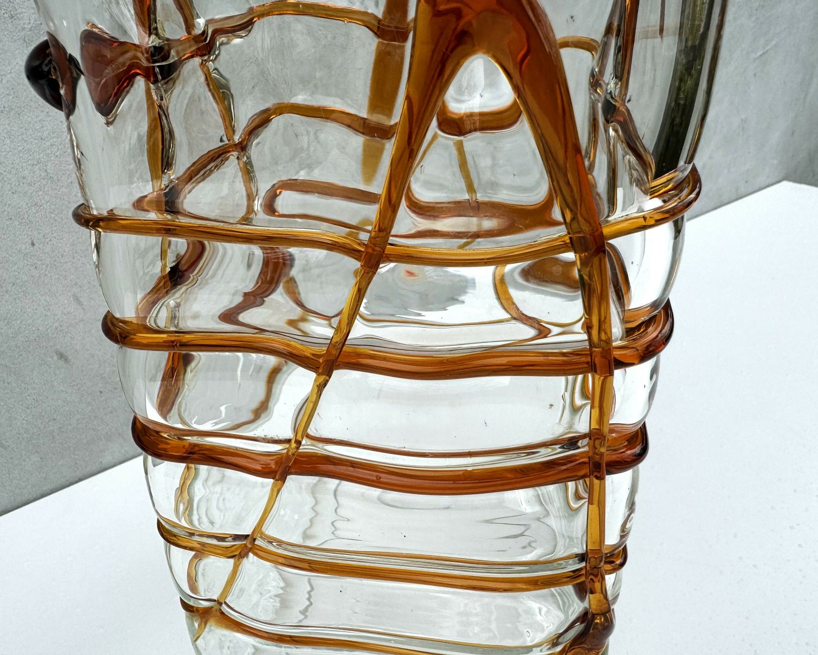 Rare Murano Glass Vase By Bianconi Mazzega, Vintage Italian Art Glass Design photo 1920.0