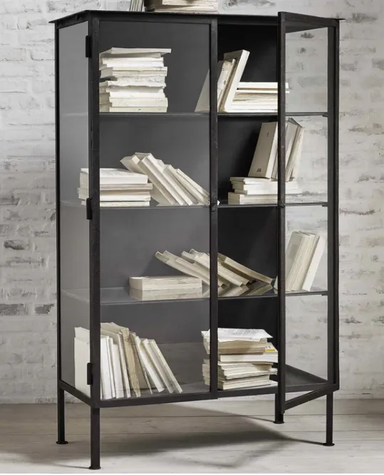 Design Vintage Black Iron And Glass Cabinet   Retails For ~£1.5k photo for sale