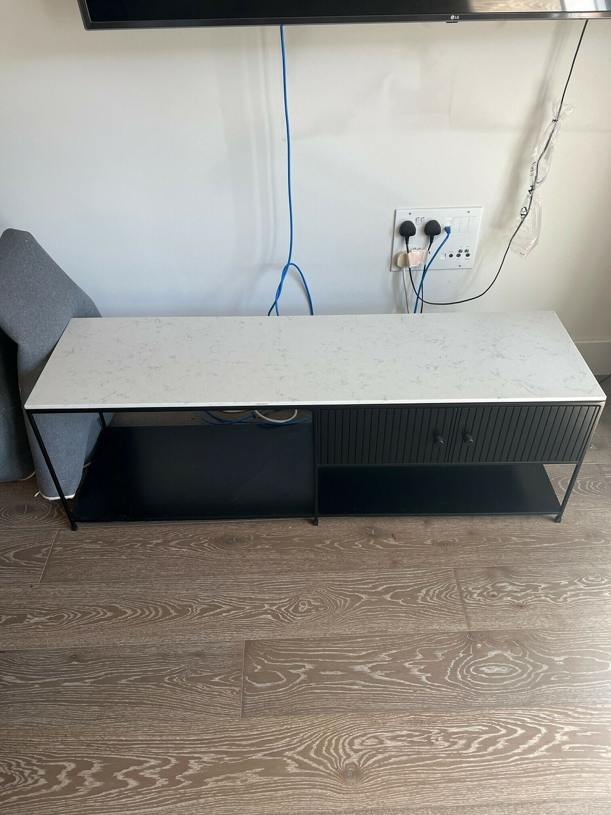 Love Interiors Bespoke Tv Unit With Stone Top And Compartment