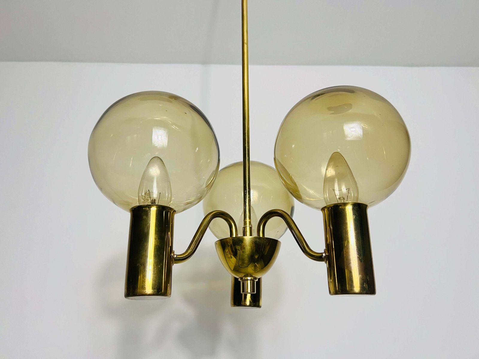 Brass And Glass Chandelier By Hans Agne Jakobsson, Sweden, 1960s photo buy