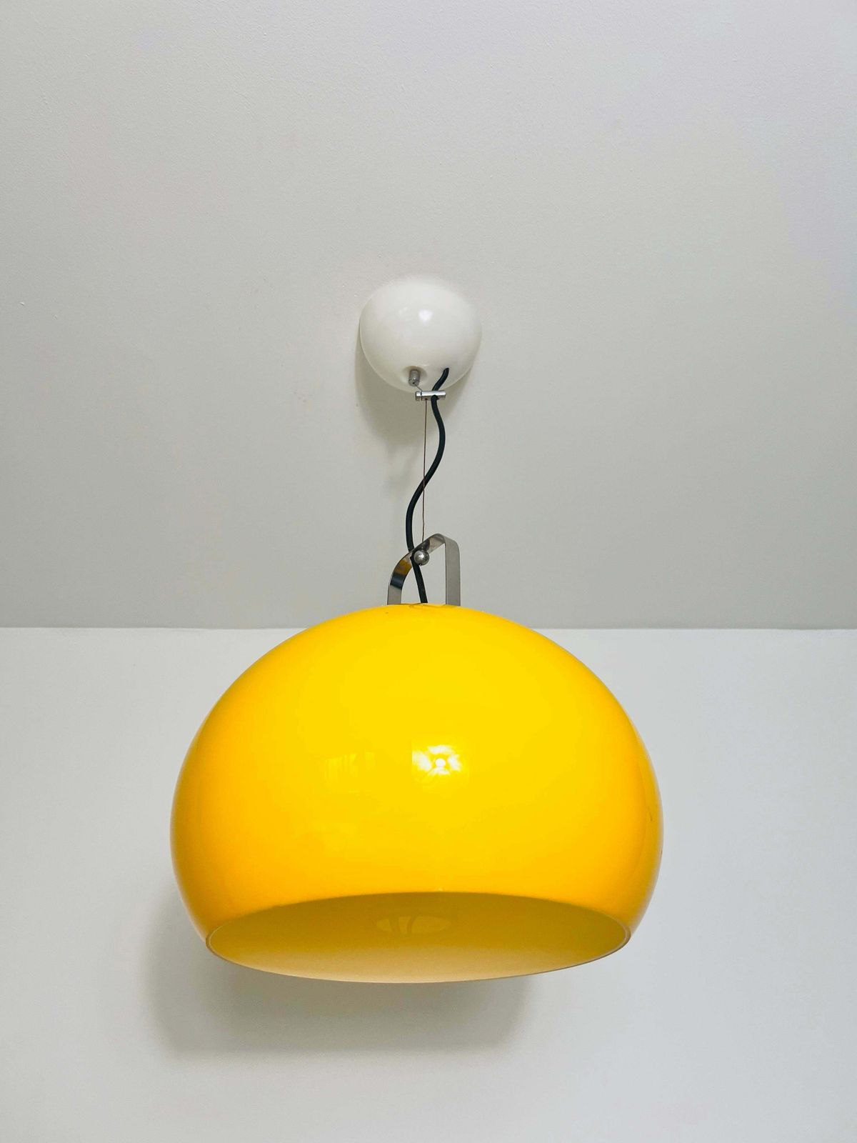 Yellow Pendant Lamp By Iguzzini, Italy, 1970s photo furniture