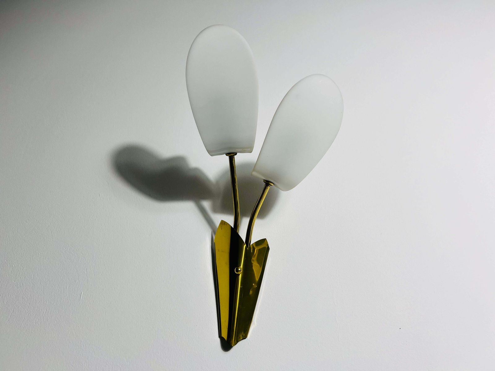 photo furniture Pair Of Mid Century Brass And Plexi Glass Wall Lamps, Italy, 1960s