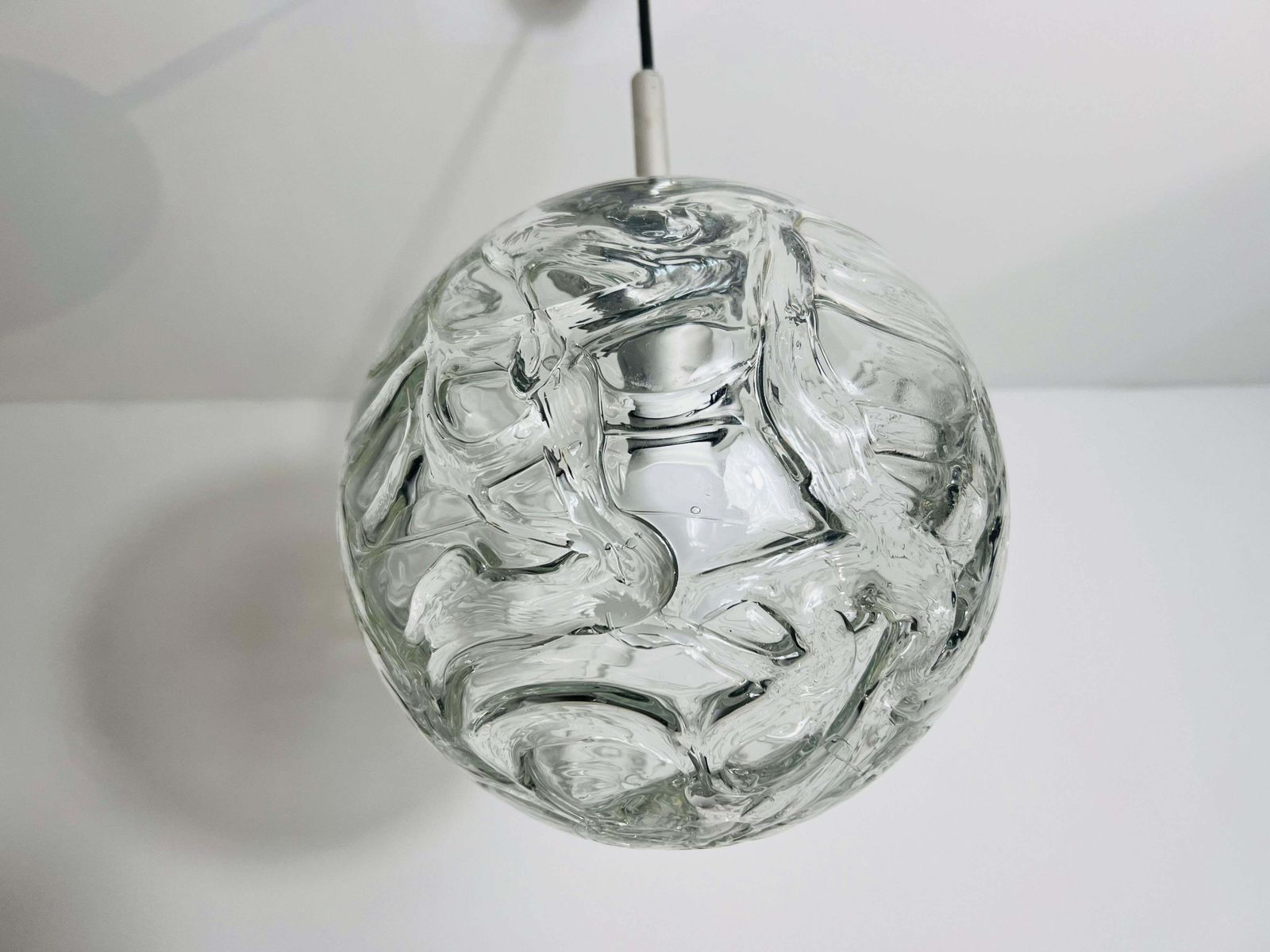 Round Crystal Ice Glass Bowl By Doria, 1960s, Germany photo 651.0