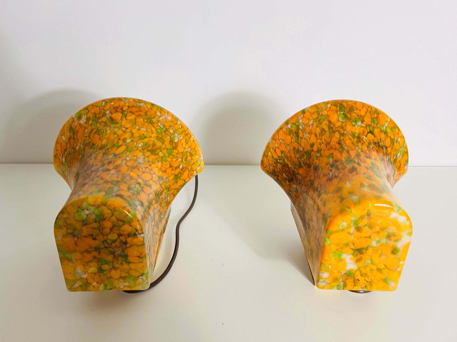 Pair Of Mosaic Glass Wall Lamps By Peill & Putzler, 1960s, Germany photo vintage
