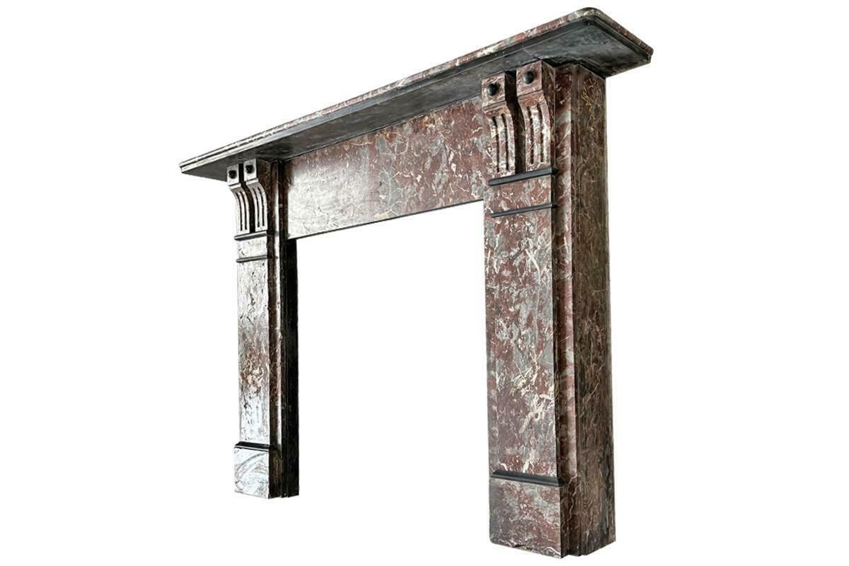 Antique Victorian Fireplace Surround In Rouge Royal Marble photo for sale