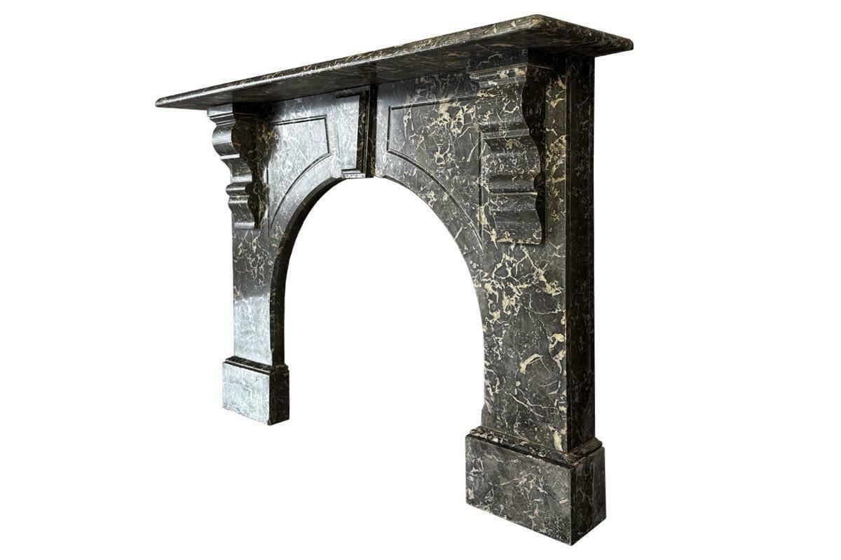 Substantial Antique Victorian Arched St Anne Marble Fireplace Surround photo for sale