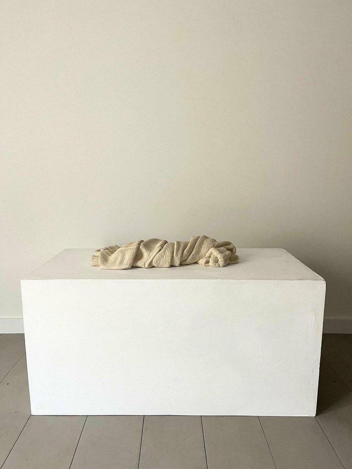 Stone Towel II   21st Century Contemporary Sculpture In Limestone, Unique Hand Carved Artwork photo buy