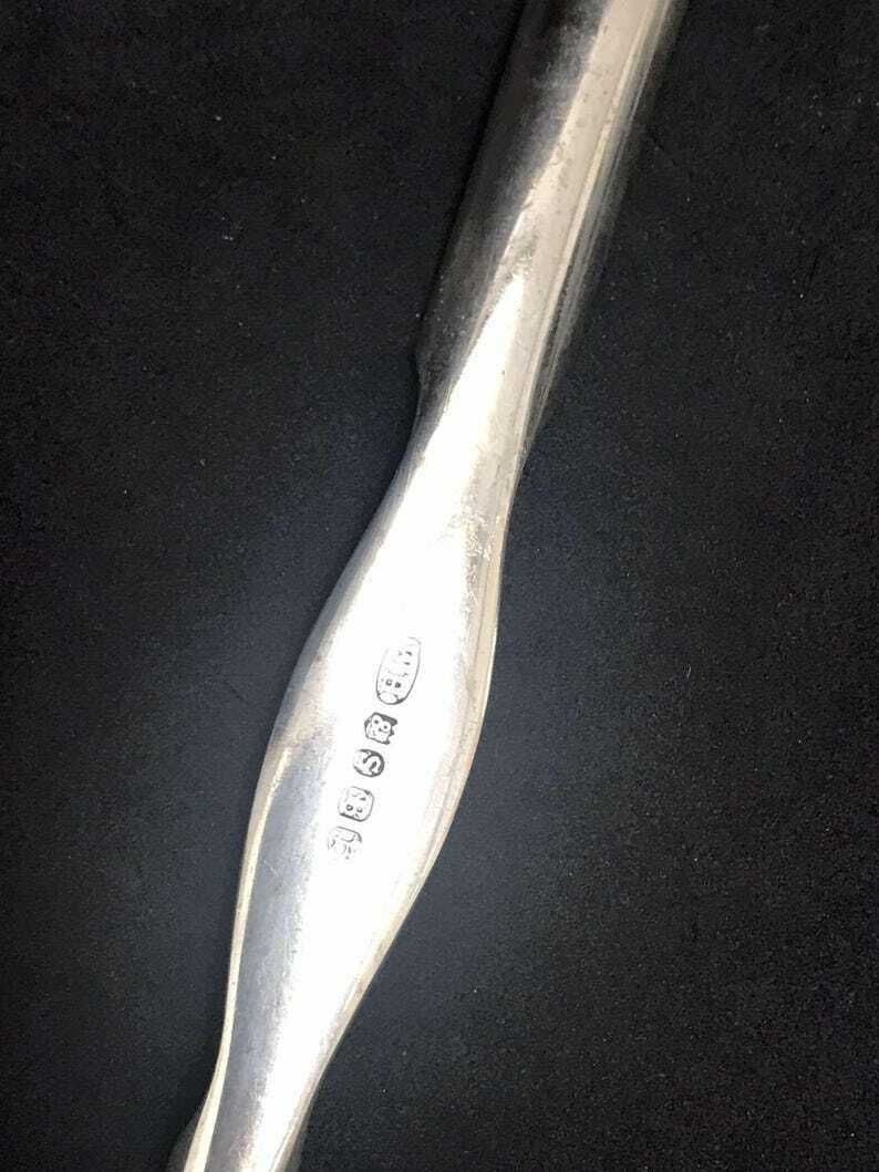 Victorian Marrow Scoop Antique English Flatware Serving Cutlery Marrow Spoon British Gift Collector Gift Collectable XIX William Hutton Sons photo 178.0