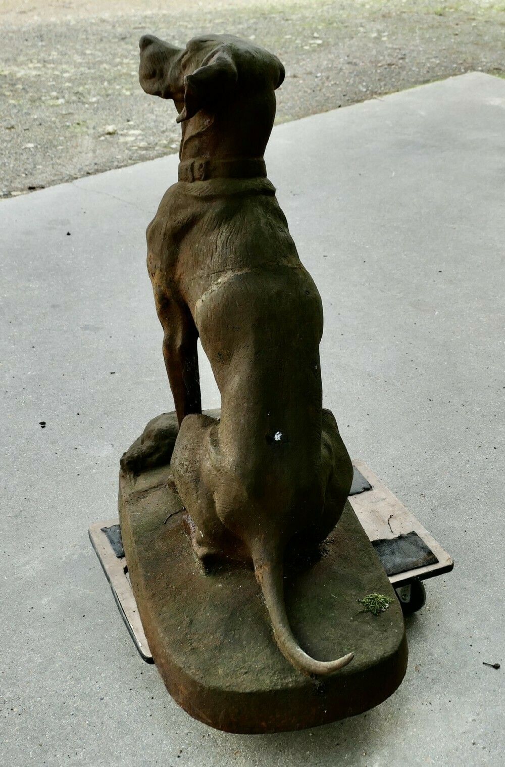 Cast Iron Statue Of A Hunting Dog With A Pheasant photo vinterior