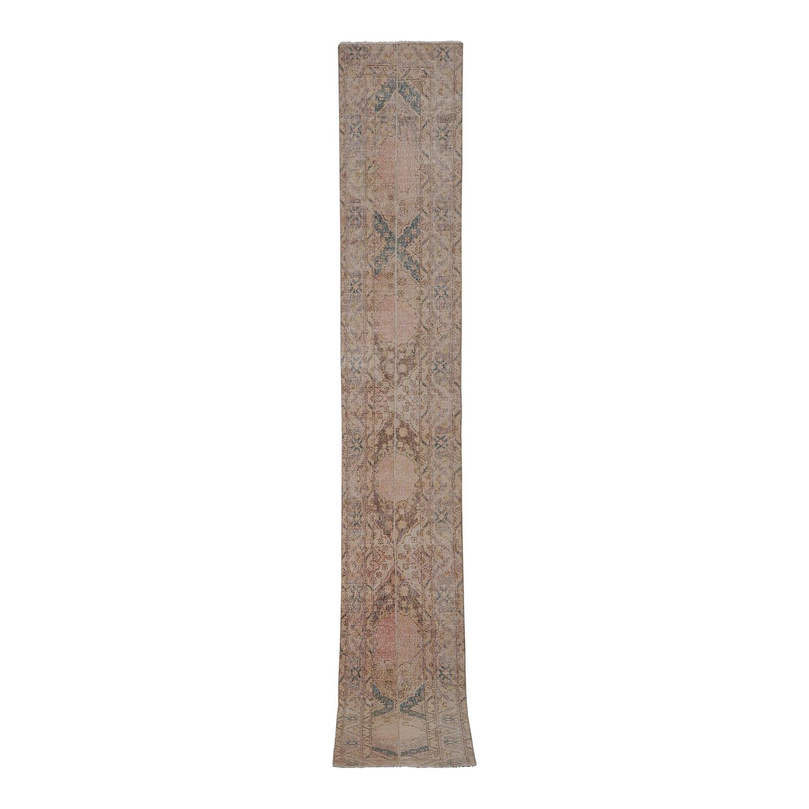 Vintage Mid Century Turkish Oushak Runner 1'8'' X 12'9''