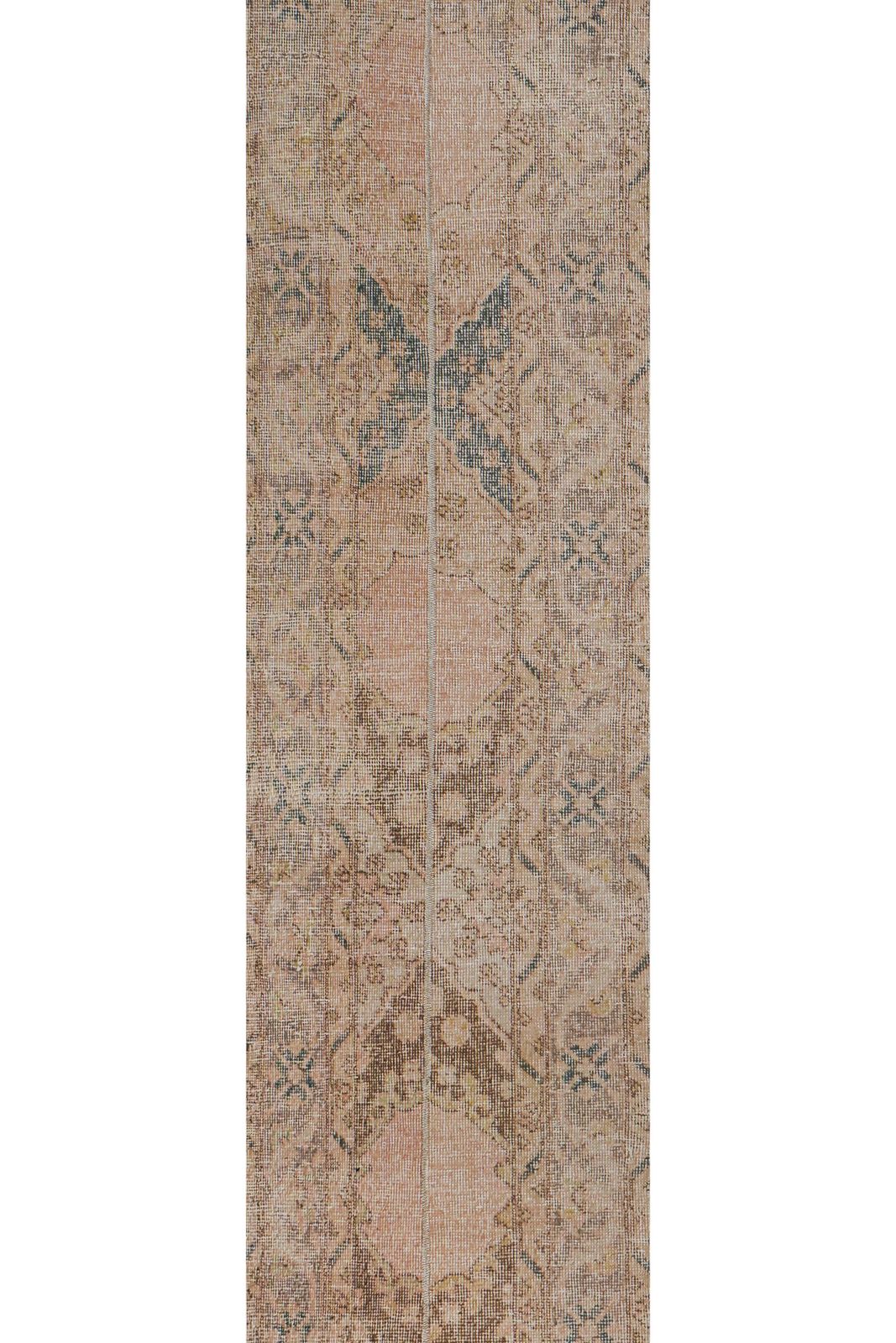 Vintage Mid Century Turkish Oushak Runner 1'8'' X 12'9'' photo furniture