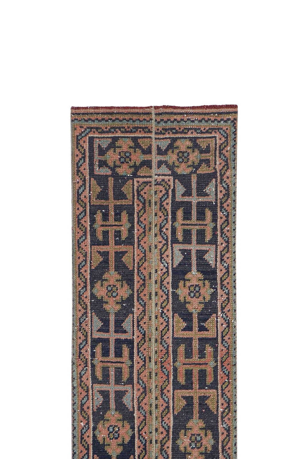 1960s Hand Knotted Anatolian Karapinar Runner   Stair Carpet 1'6'' X 19'8'' photo Textiles