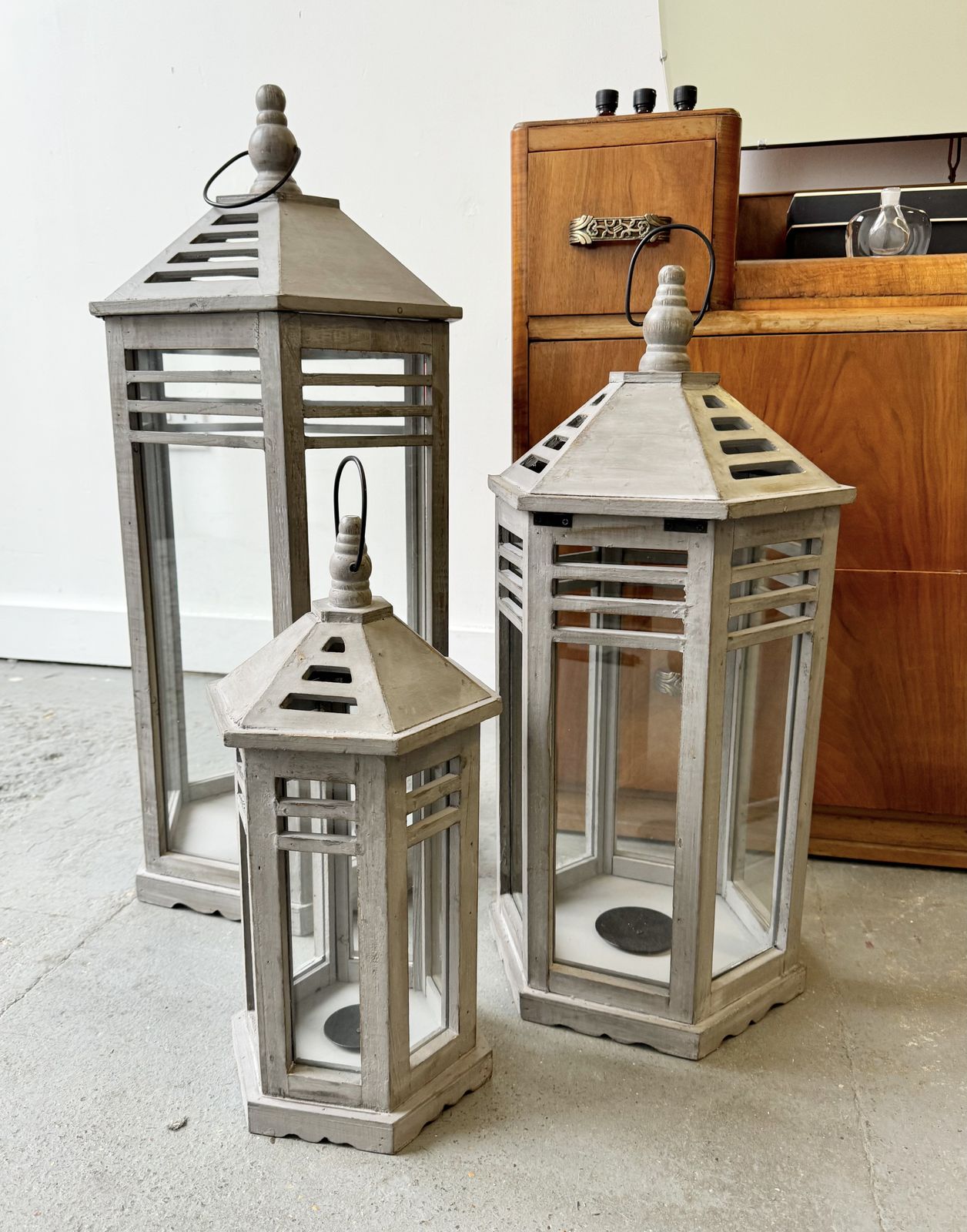 Set Of 3 Storm Lanterns photo furniture