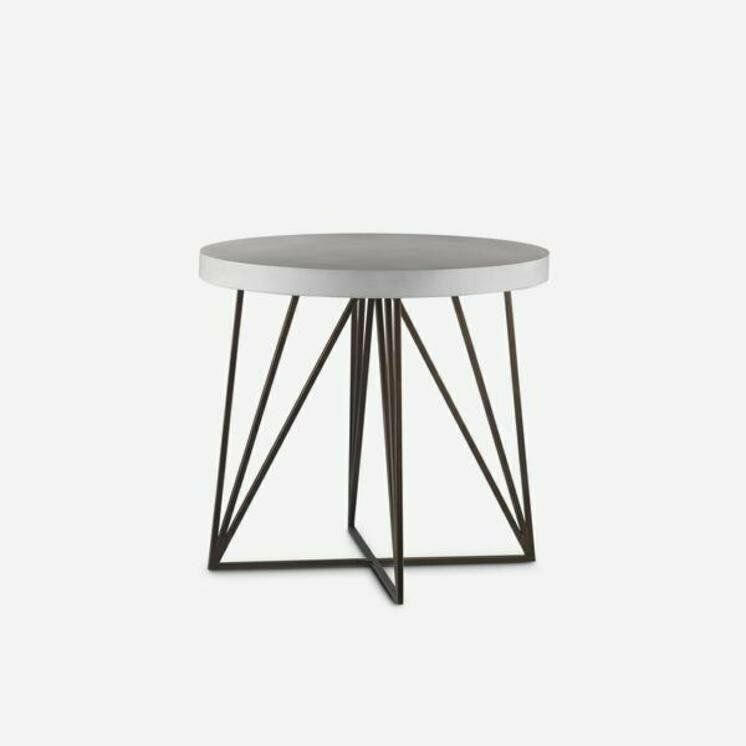 Andrew Martin  Living Room Side Table  With A Concrete Top And  Bronze Metal Legs photo for sale