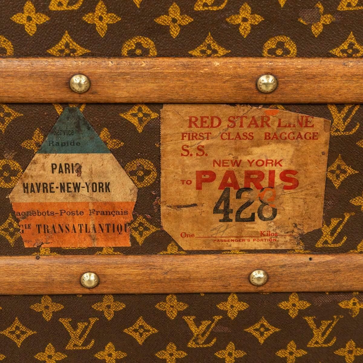Antique 20th Century Louis Vuitton Trunk In Monogram Canvas, France C.1910