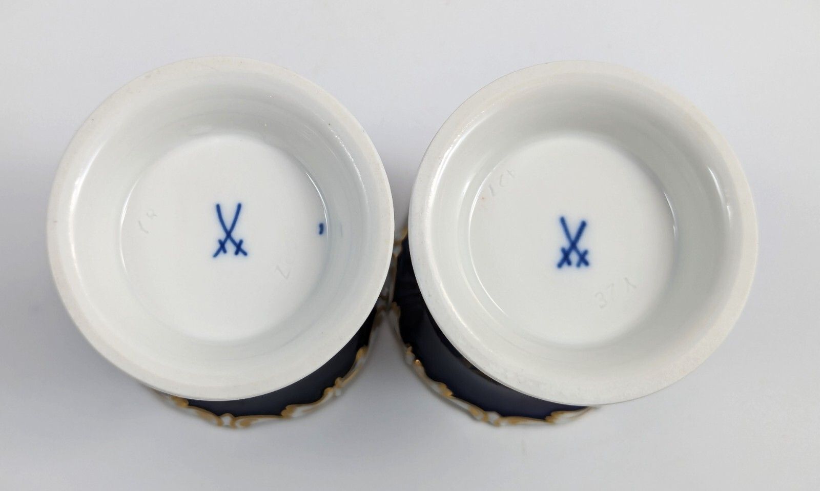 Meissen,Porcelain Cobalt Small Vases, 1930s photo vintage