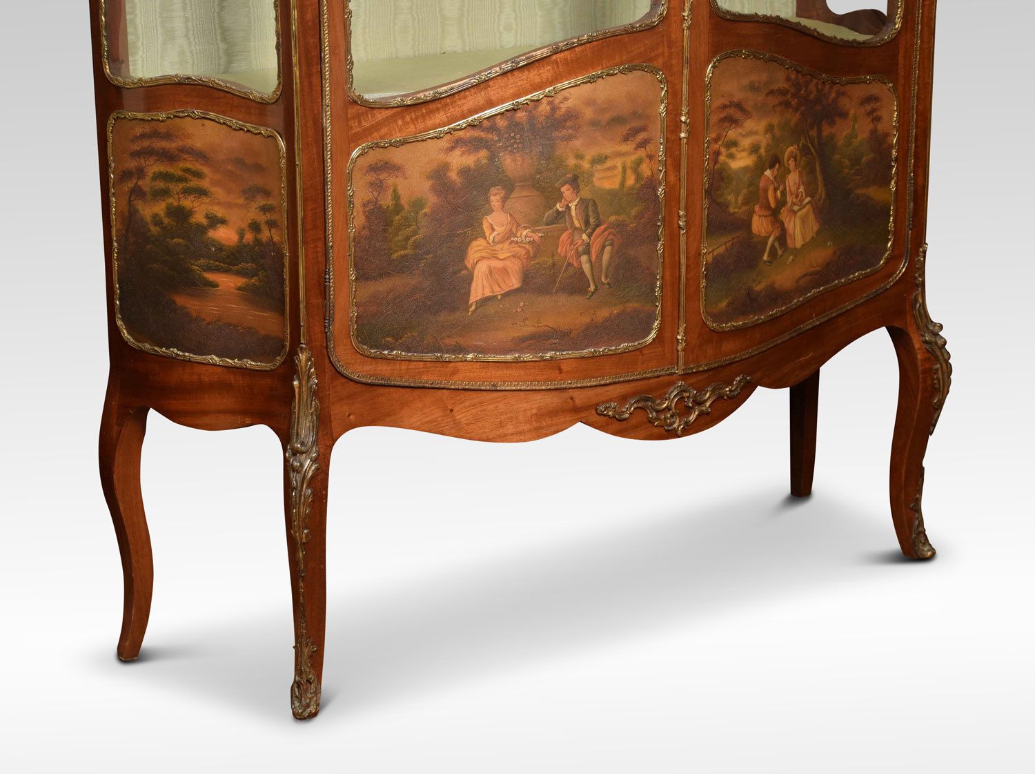 photo for sale French Mahogany Vernis Martin Vitrine
