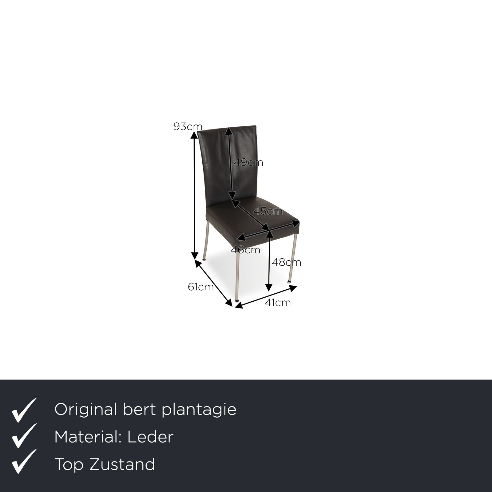 Set Of 8 Bert Plantagie Jeanne Flex Leather Chair Grey Dining Room photo furniture