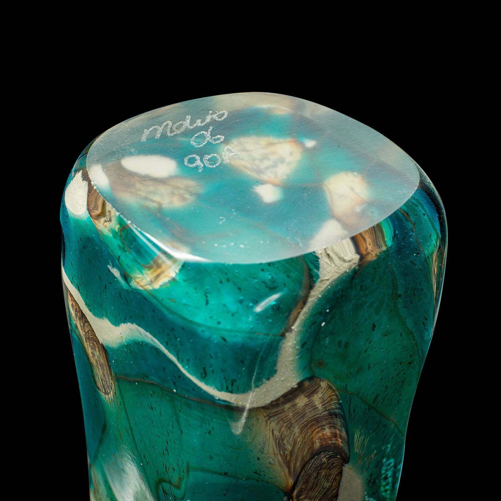 Small Vintage Flower Vase, Maltese, Art Glass, Flower Sleeve, Tea Light Holder photo vintage