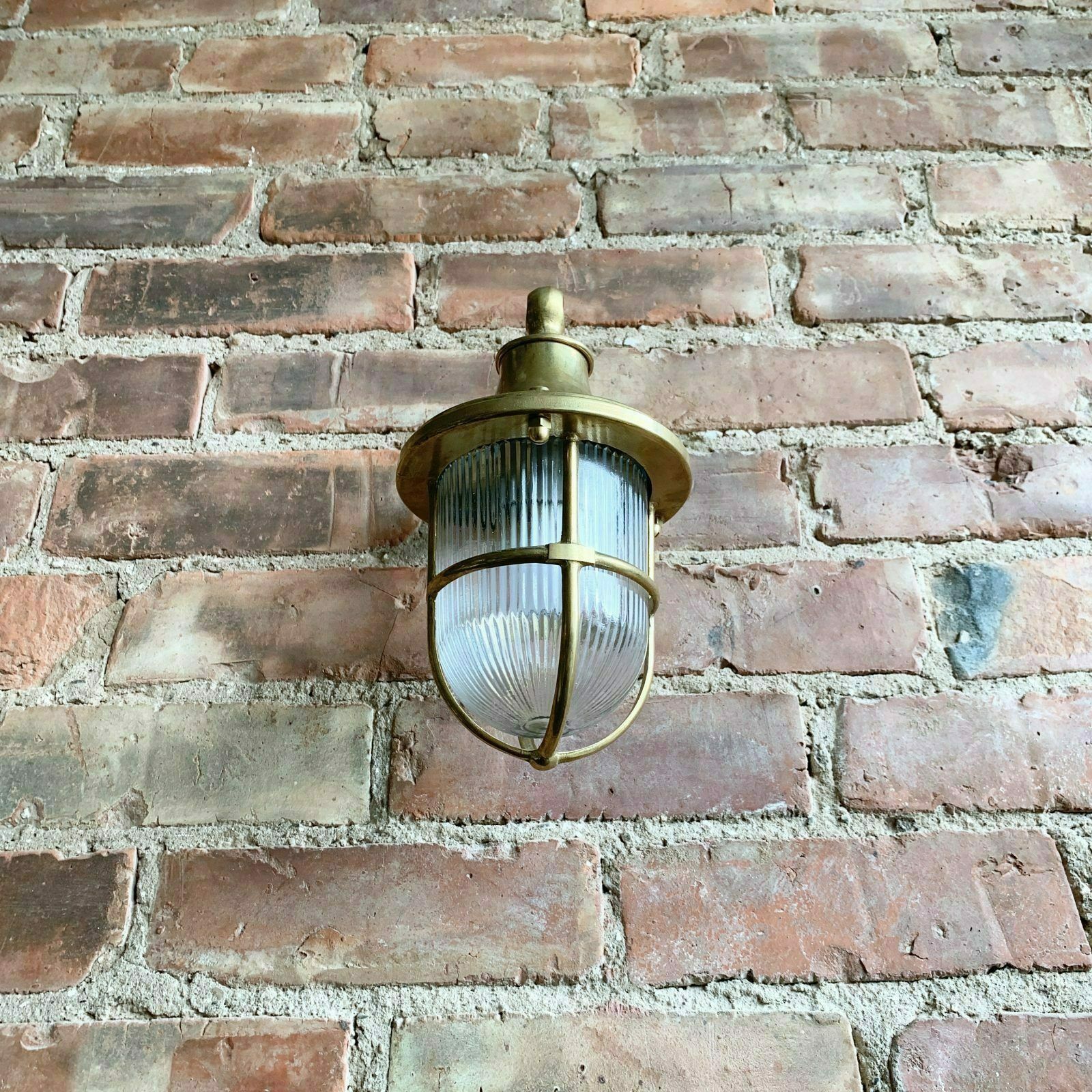 Contemporary Polished Brass Bulk Head Lantern Wall Light photo furniture