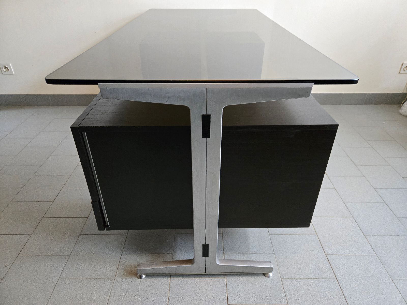 photo buy Vintage 1970 Etienne Fermigier Office For Jfr Stainless Steel & Aluminum 70s Space Age
