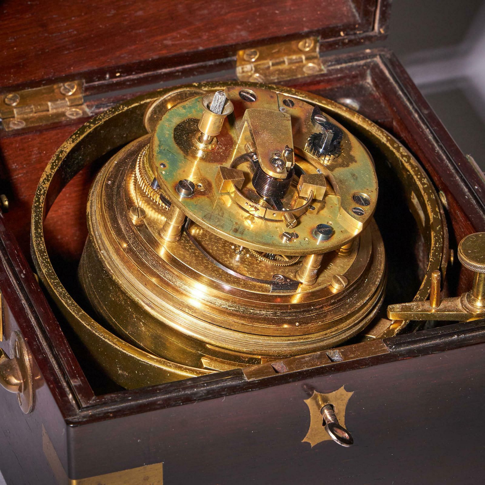 photo furniture Fine Two Day Marine Chronometer Signed Charles Frodsham