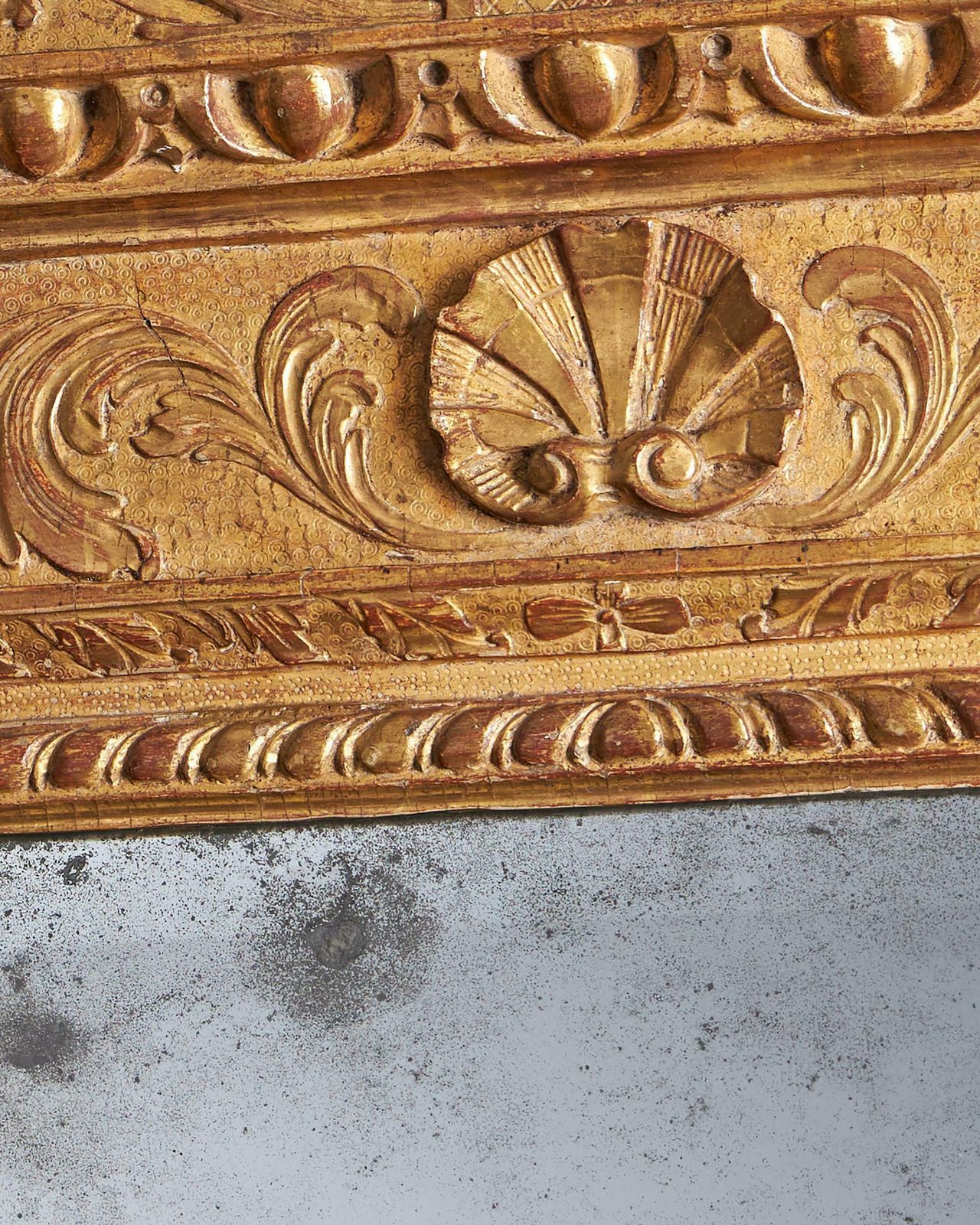 A Rare 18th Century George II Carved Cut Gesso And Giltwood Mirror, Circa 1730 photo vintage