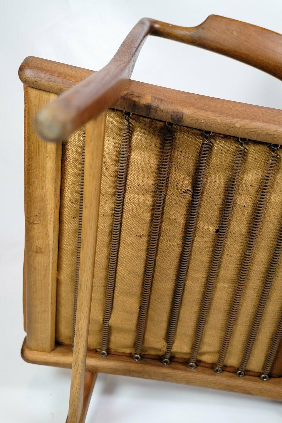 photo for sale Armchair Model Ap 15 In Oak & Upholstered In Orange Fabric By Hans J. Wegner For Ap Stole In 1950s