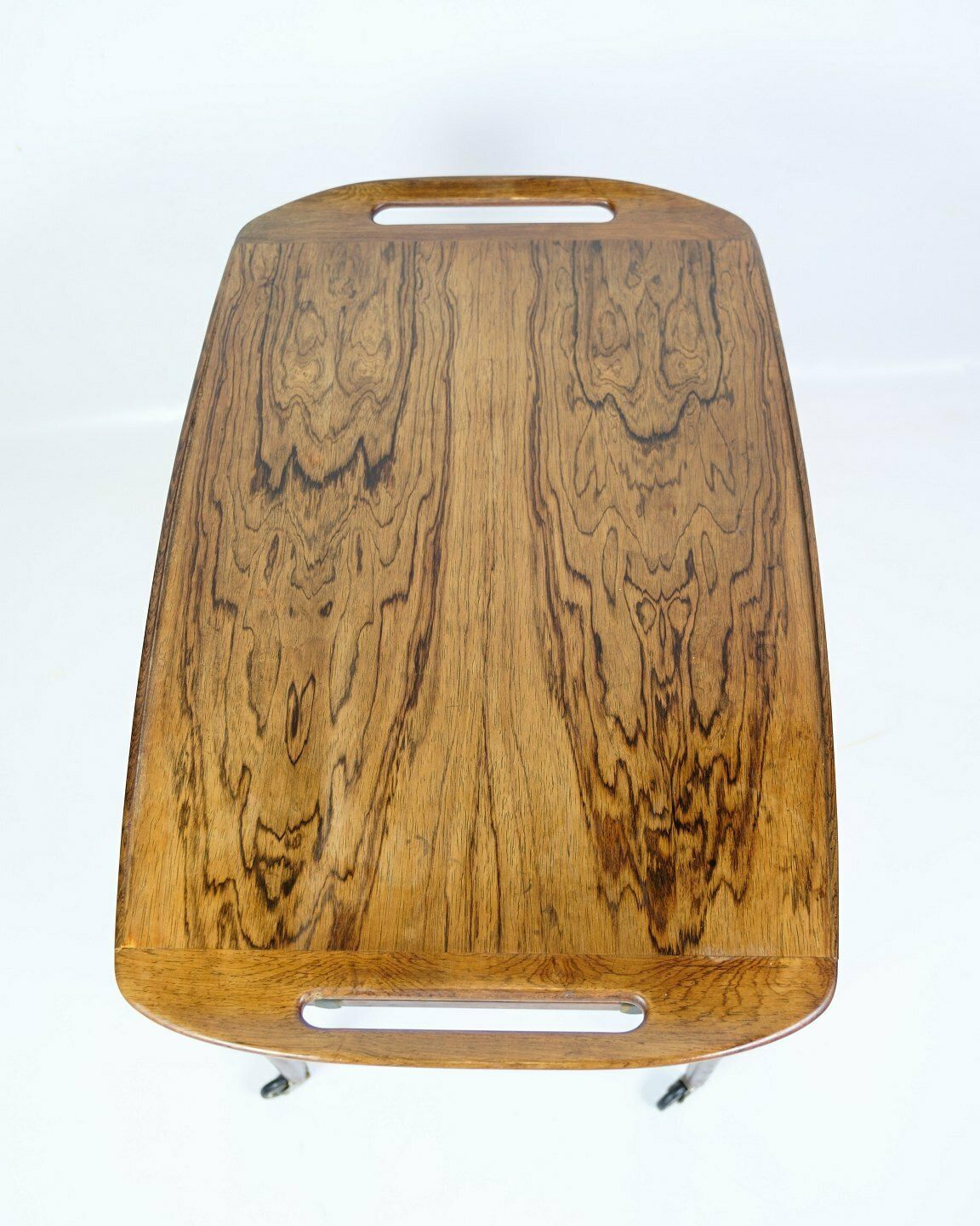 Serving Trolley In Rosewood With Wicker By Johannes Andersen For Cfc Silkeborg From 1950s photo Furniture