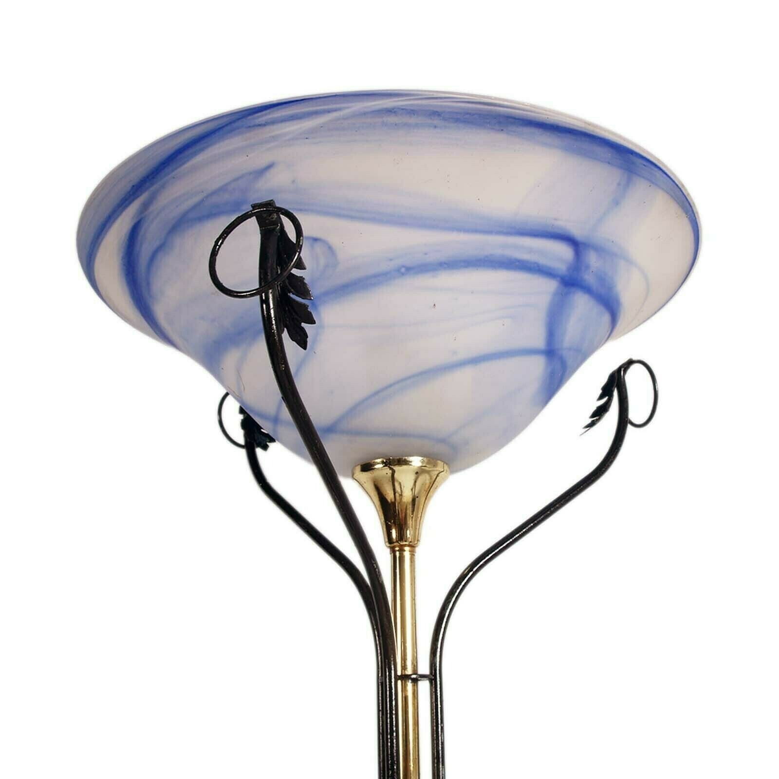 1950s Art Deco Floor Lamp Shape Olympic Brazier Murano Glass  By Mazzega photo for sale