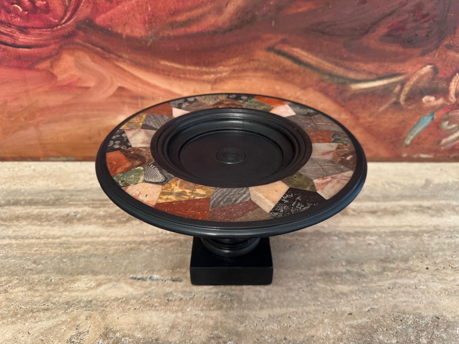 19th Century Ashford Black Marble With Pietra Dura Tazza photo furniture