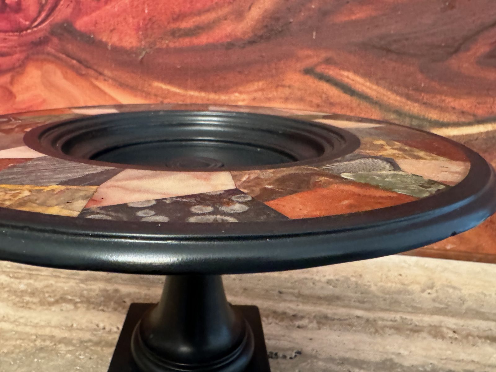 19th Century Ashford Black Marble With Pietra Dura Tazza photo 775.0