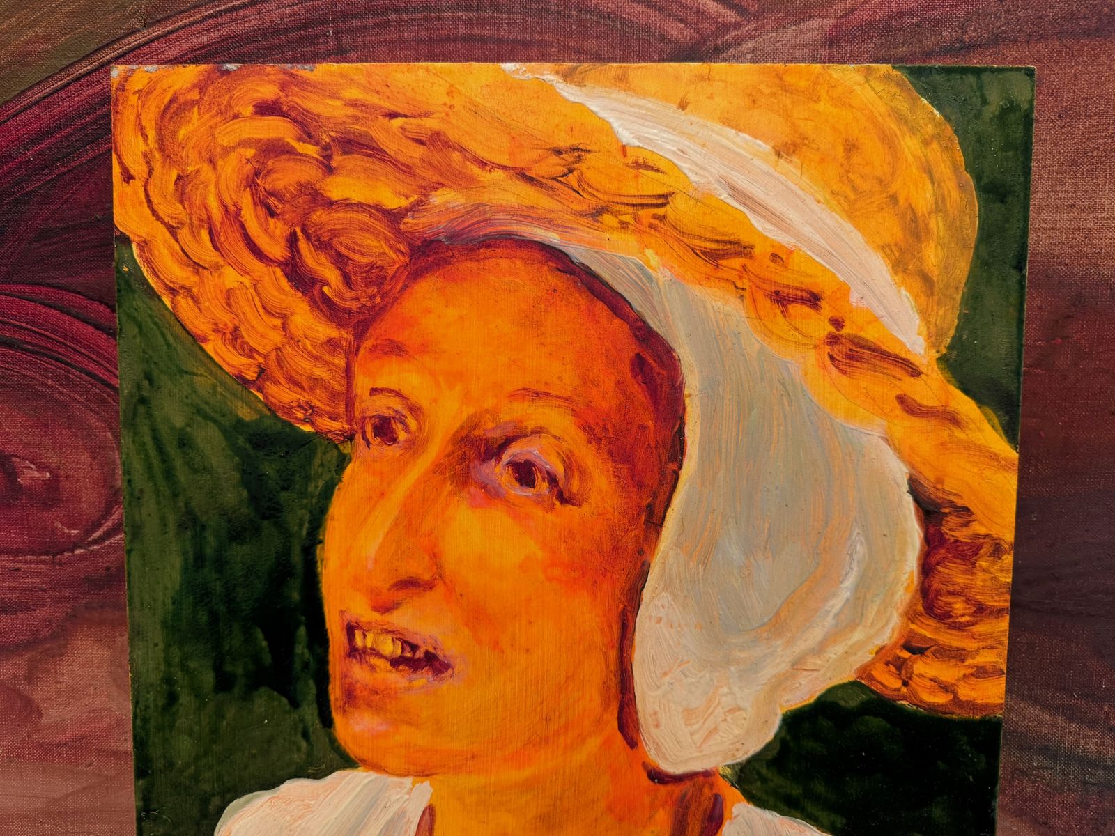 "Peasant Woman" Tempura Painting By Sigrid Holmwood photo furniture