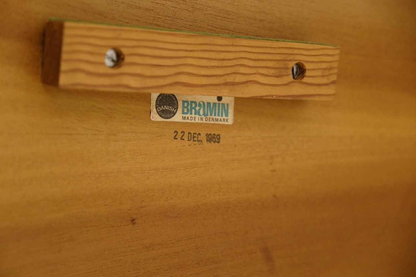 photo furniture Dining Table In Oak With Taped Collections By Henry W. Klein For Bramin From 1960s