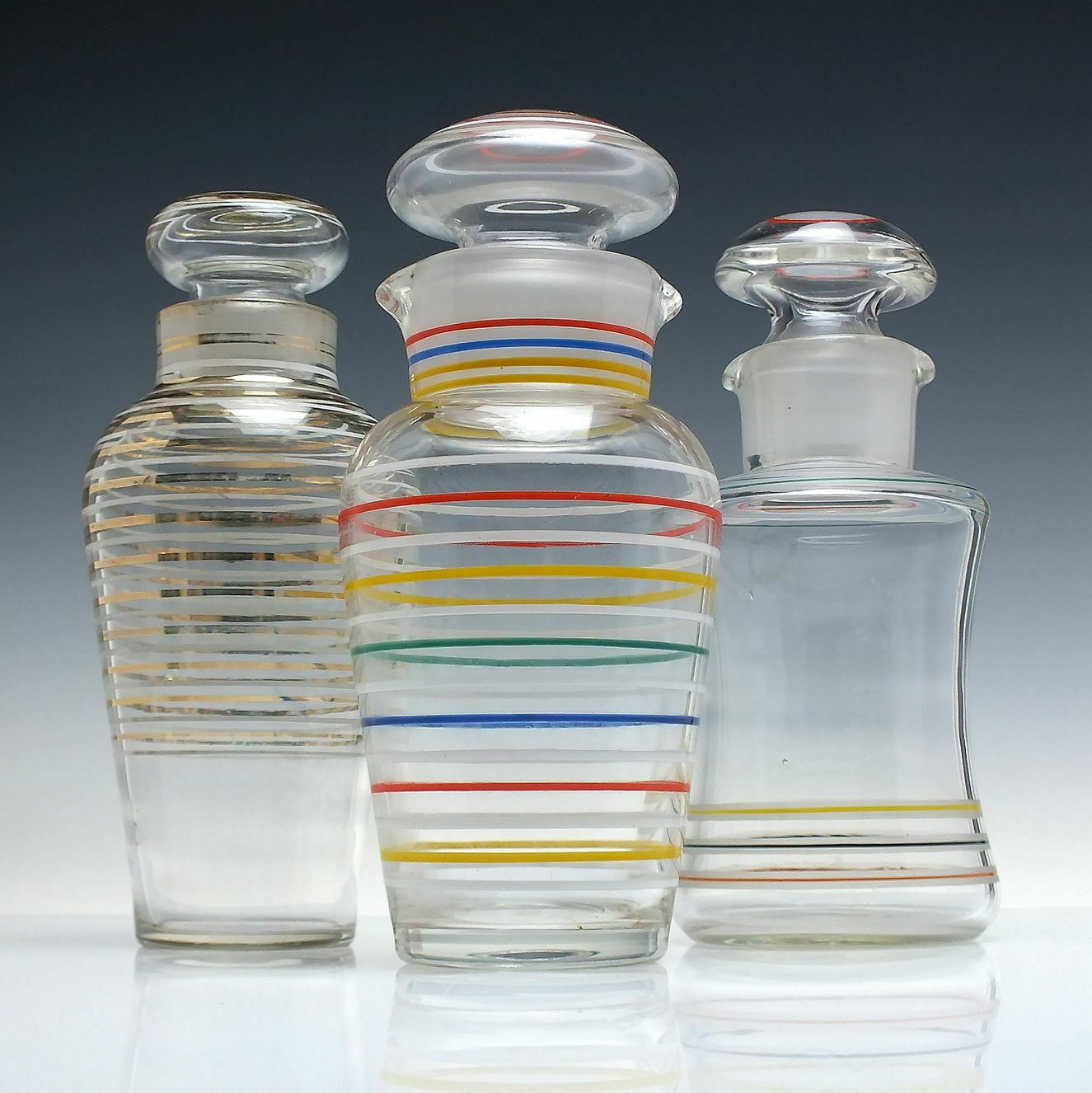 Art Deco Harliquin Glass Cocktail Decanter & Shaker C1930 60 photo for sale