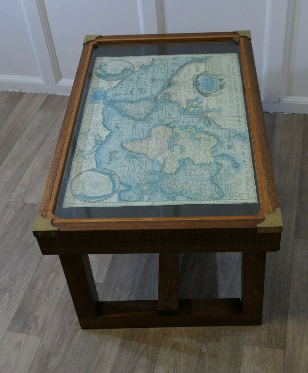 1960s Jansen Campaign Style Coffee Table photo vintage