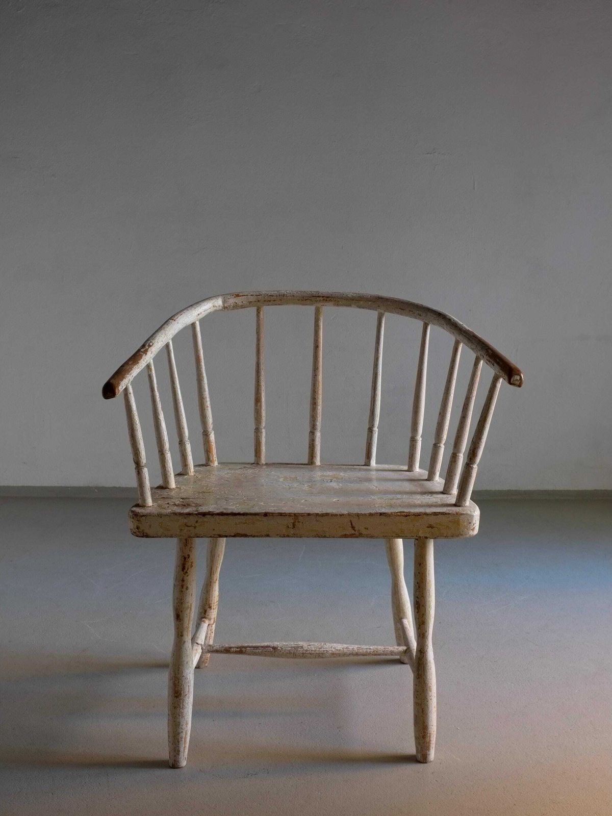 Wabi Sabi White Painted Armchair | Latvia | 1900s photo Furniture