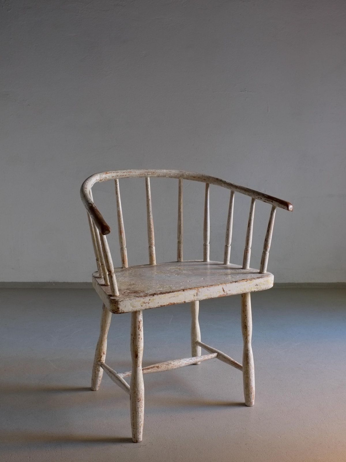 Wabi Sabi White Painted Armchair | Latvia | 1900s photo vinterior