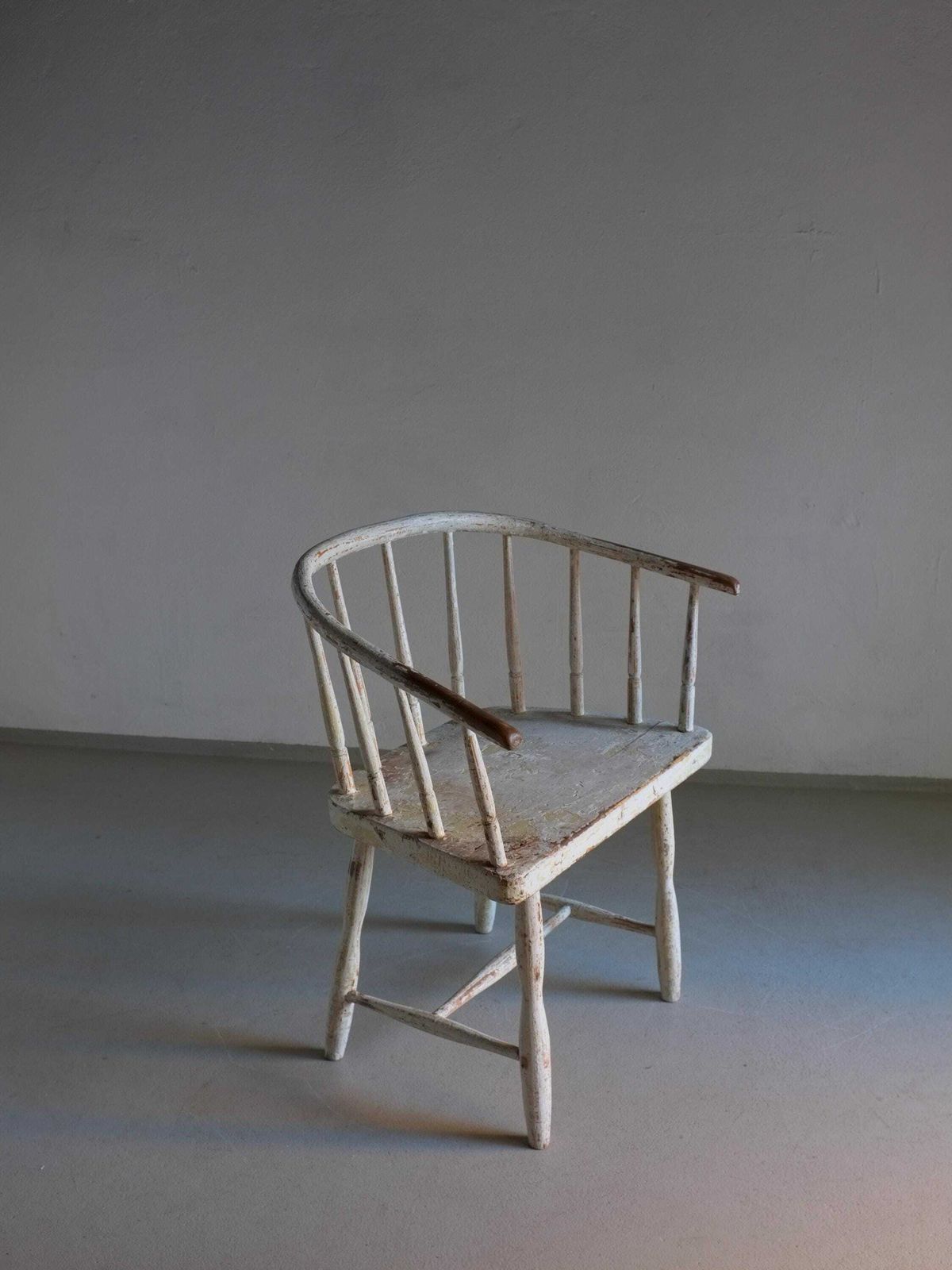 Wabi Sabi White Painted Armchair | Latvia | 1900s photo buy
