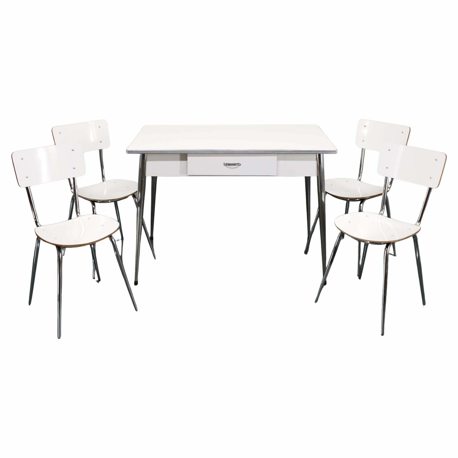 1970s Set Of Four Dining Chairs And Table , Italy