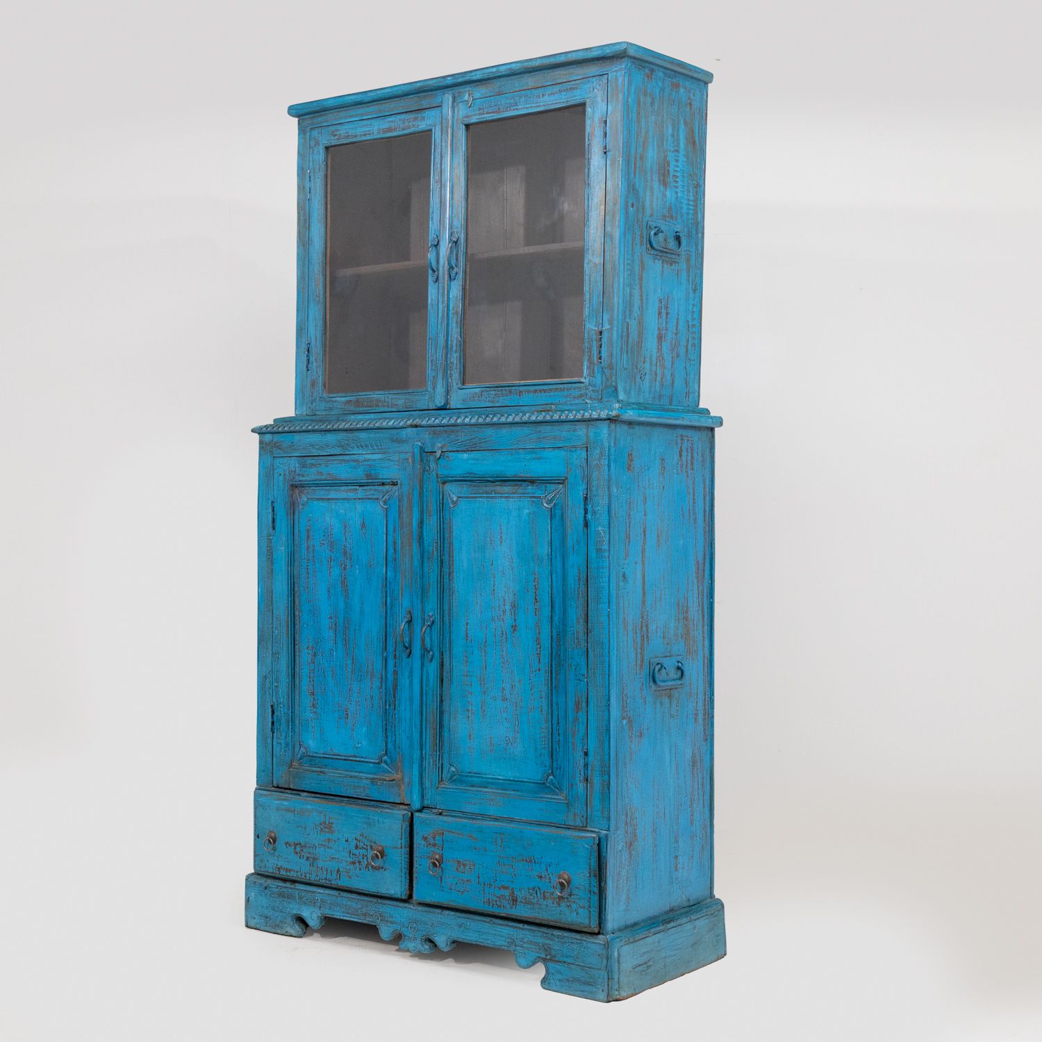 Large Turquoise Part Glass Almirah S 15