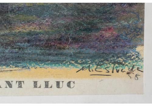 The Artistic Circle Of Sant Lluc' Expressive Harbour Scene Lithograph photo buy