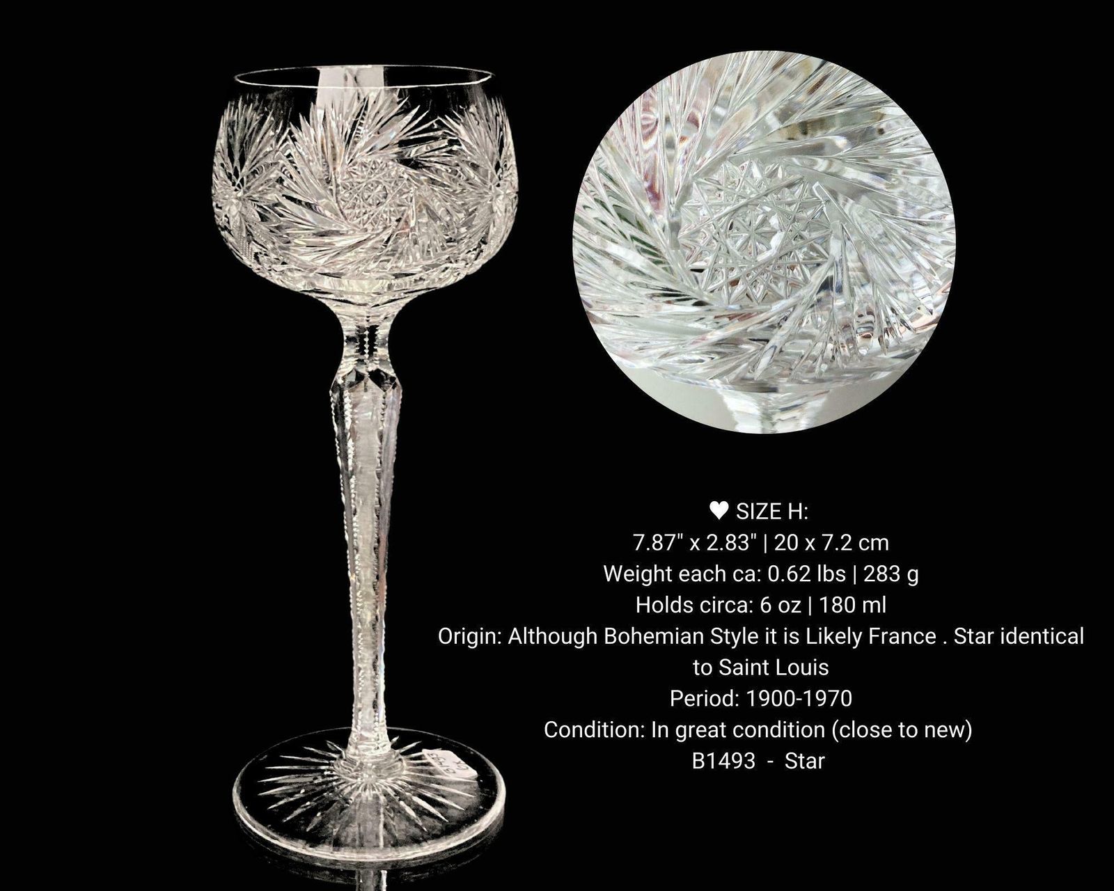 Crystal Wine Glasses | 6pcs | Cutcrystal | Exquisite Glassware | France photo furniture