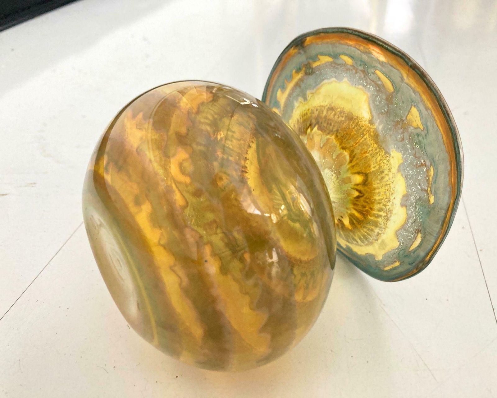Studio Art Glass | Mondgeblazen Gouden Vaas | 1 Stuk photo 92.0