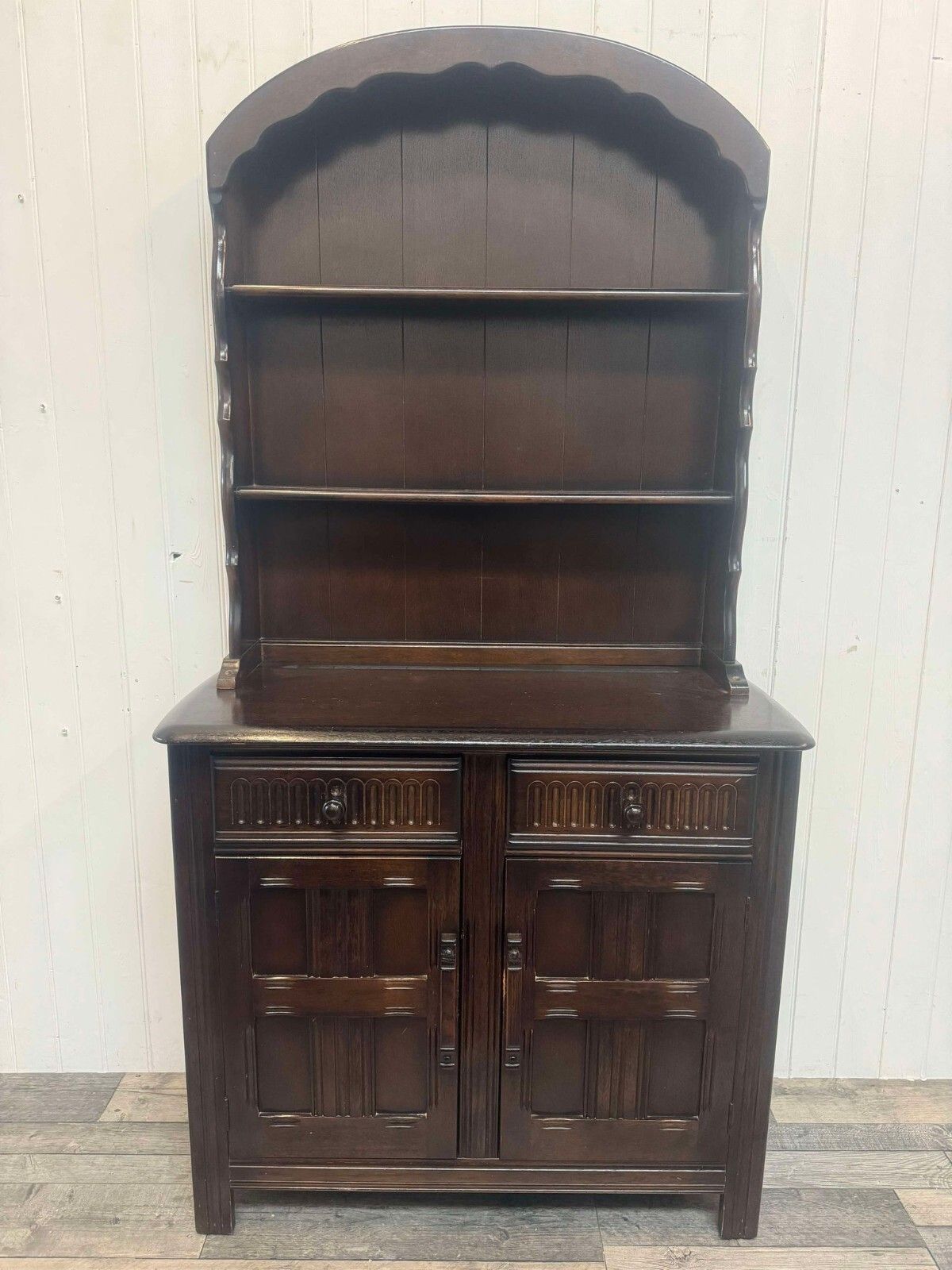 Custom Painted Small Vintage Dutch Dresser Plate Rack Storage Cupboard
